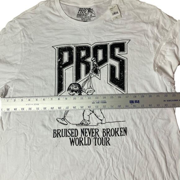 PRPS T Shirt Mens 3XL White Graphic Bruised Never Broken World Tour Streetwear - Picture 8 of 15